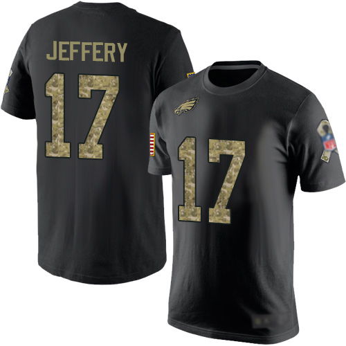 Men Philadelphia Eagles #17 Alshon Jeffery Black Camo Salute to Service NFL T Shirt